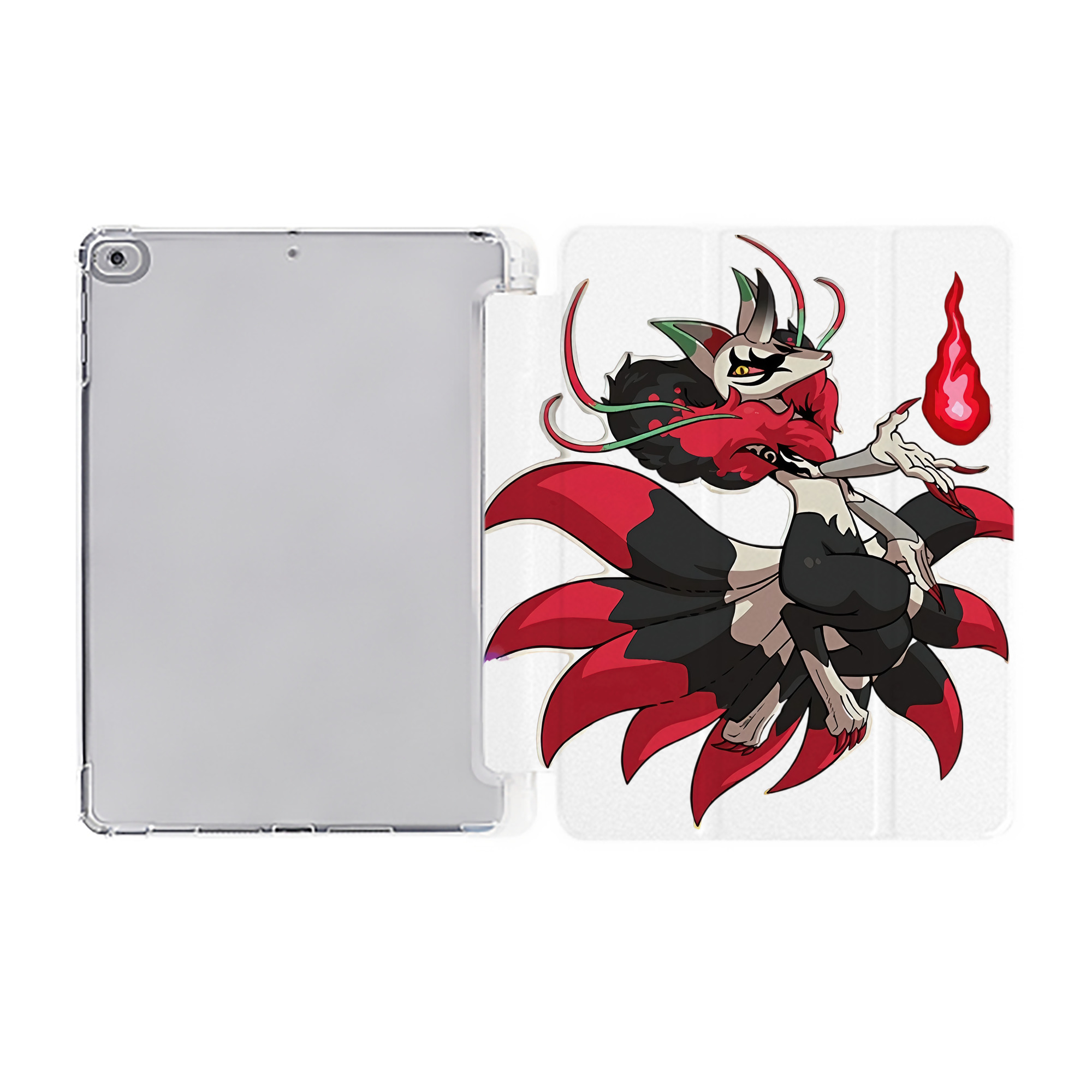 （画像用） 妖怪ウォッチ Yo-kai Watch IPad ケース ペン収納付き 三つ折りスタンド PUレザー×シリコン 対応機種9.5/10.5/10.9インチ